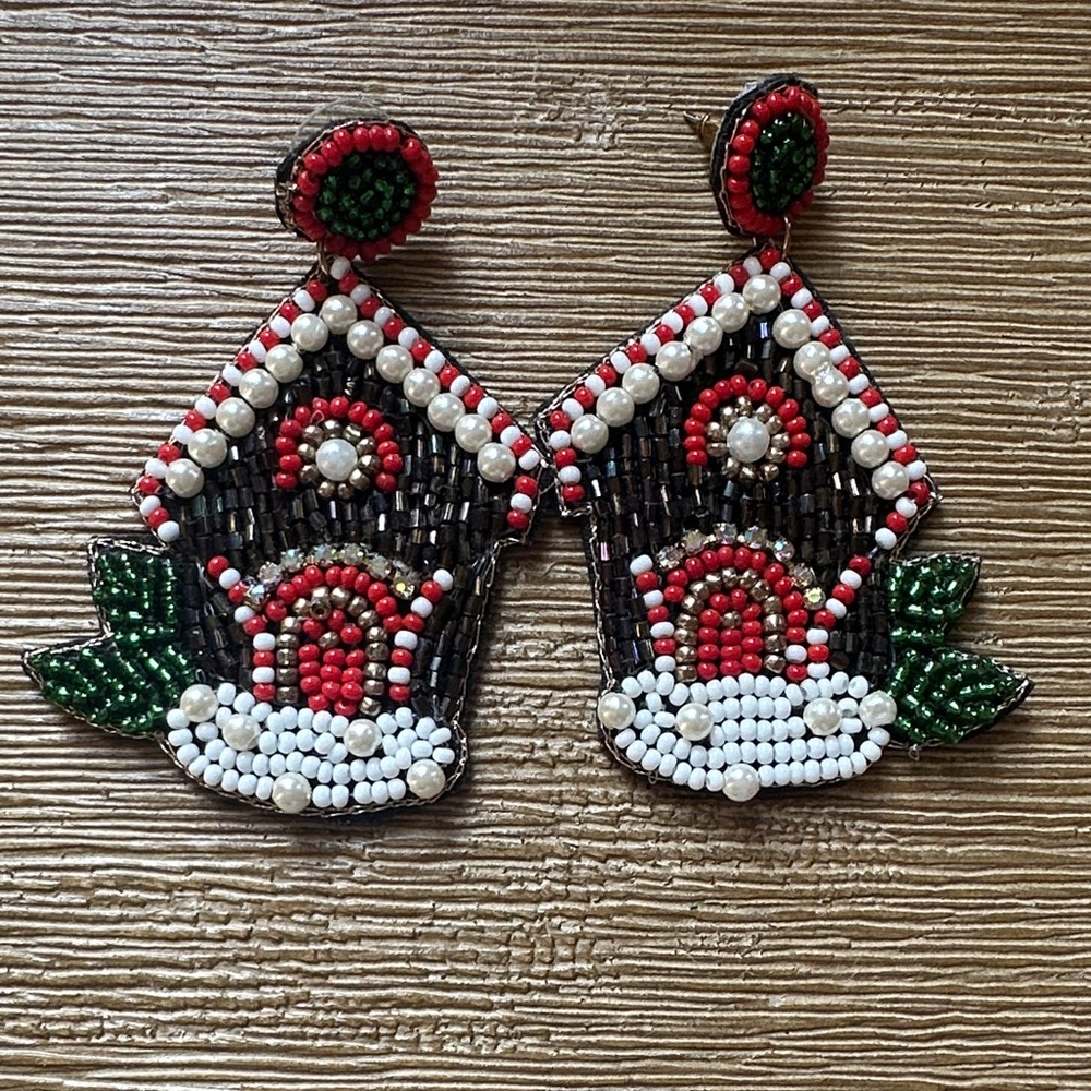 Festive Beaded House Earrings